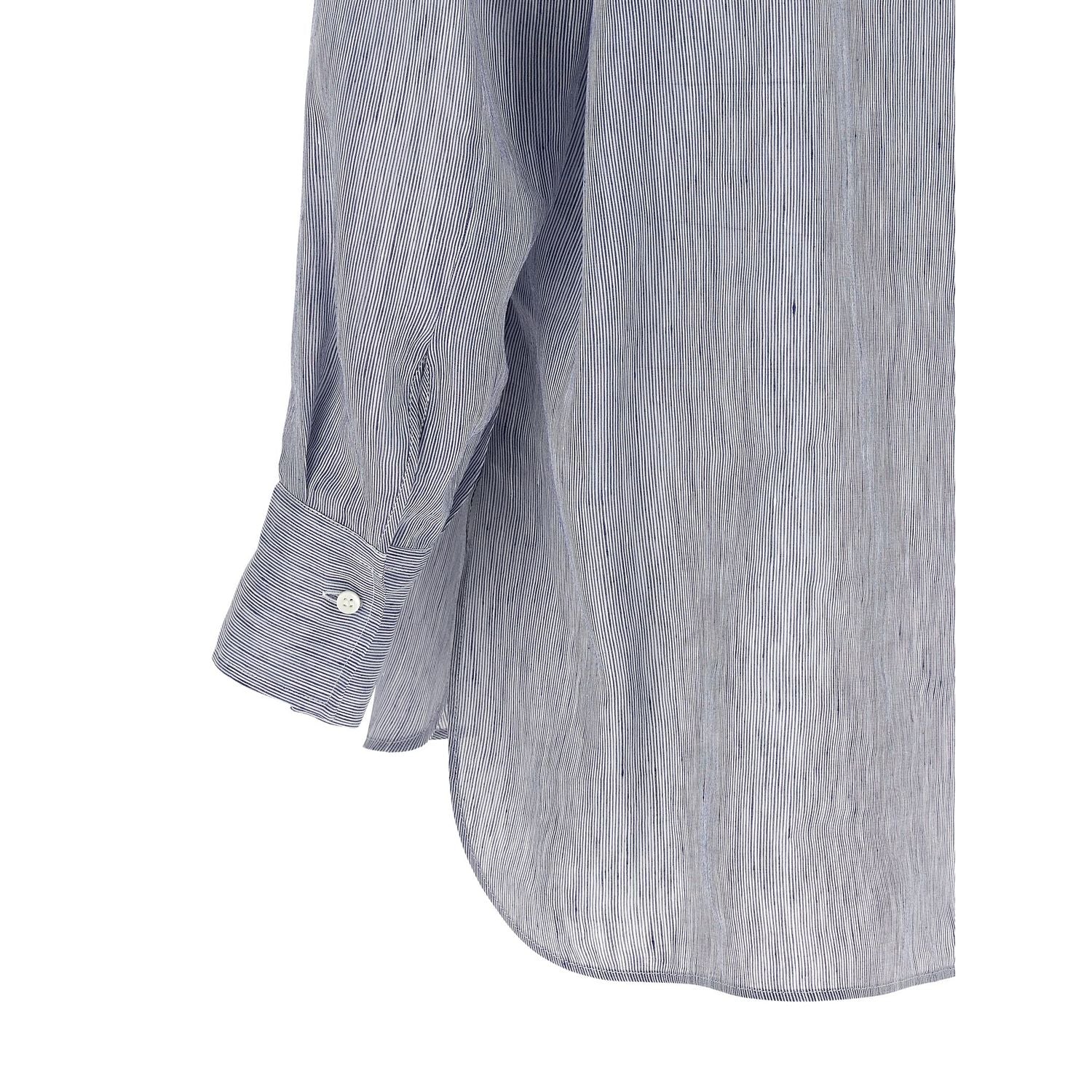 Brunello Cucinelli Blue Linen Blouse