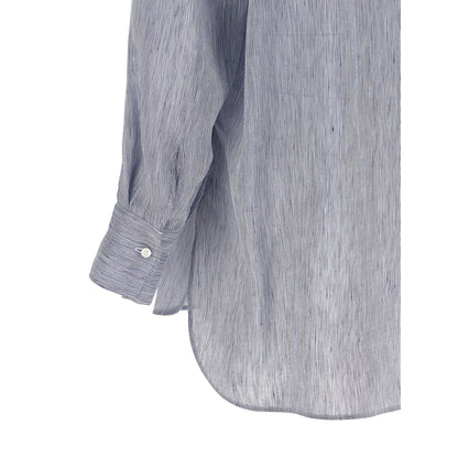 Brunello Cucinelli Blue Linen Blouse