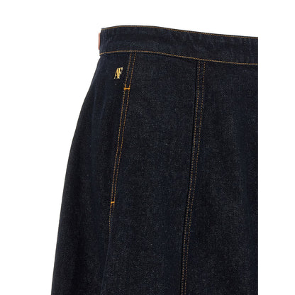 Alberta Ferretti Blue Cotton Mini Skirt