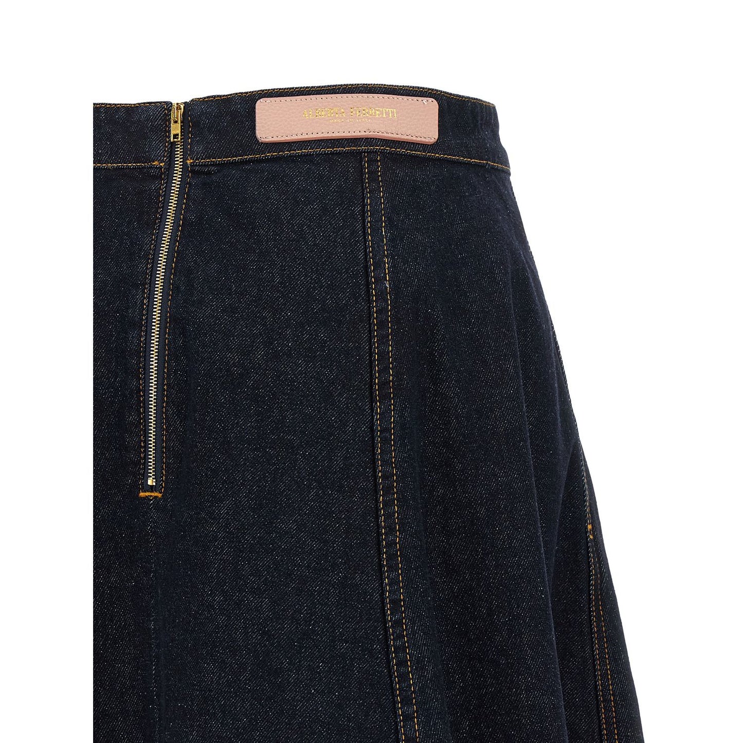 Alberta Ferretti Blue Cotton Mini Skirt