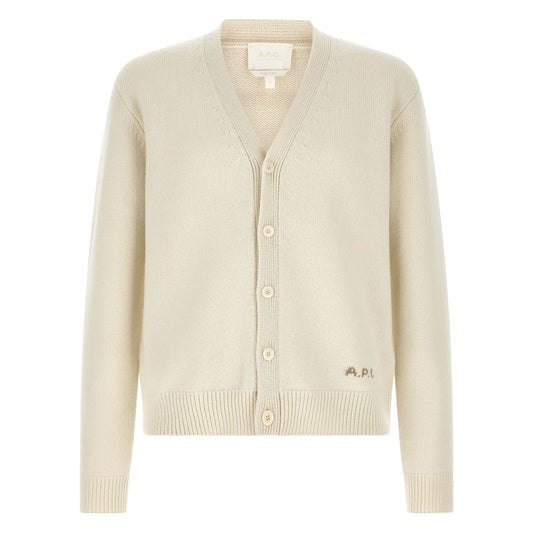 A.P.C. White Wool Cardigan