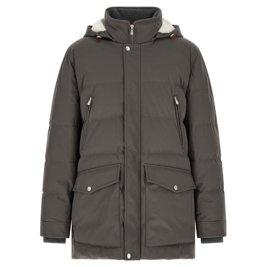 Brunello Cucinelli Gray Polyamide Parka