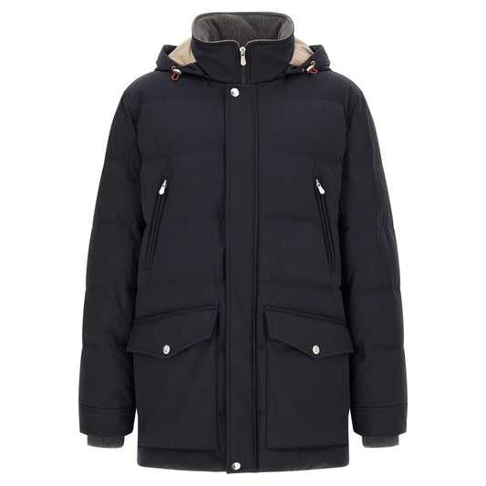 Brunello Cucinelli Blue Polyamide Parka