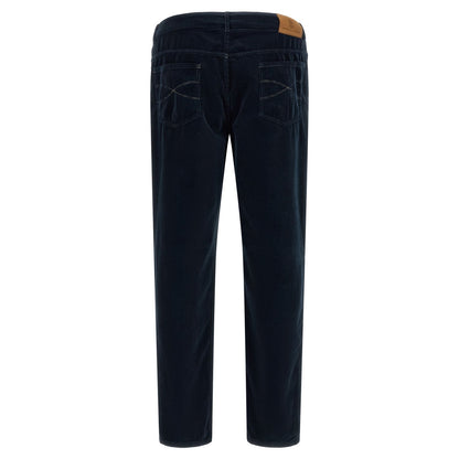 Brunello Cucinelli Blue Cotton Casual Pants