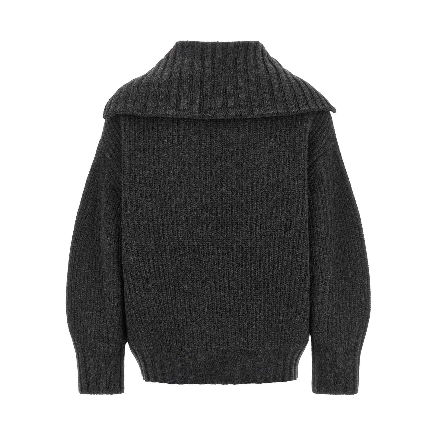The Attico Gray Virgin Wool Cardigan