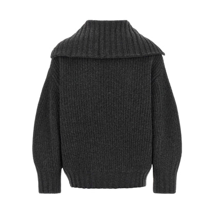The Attico Gray Virgin Wool Cardigan