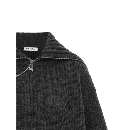 The Attico Gray Virgin Wool Cardigan