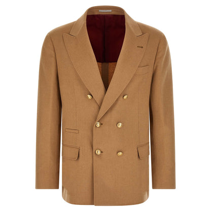 Brunello Cucinelli Beige Camel Hair  Blazer