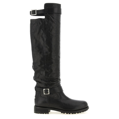 Jimmy Choo Black Leather Over The Knee