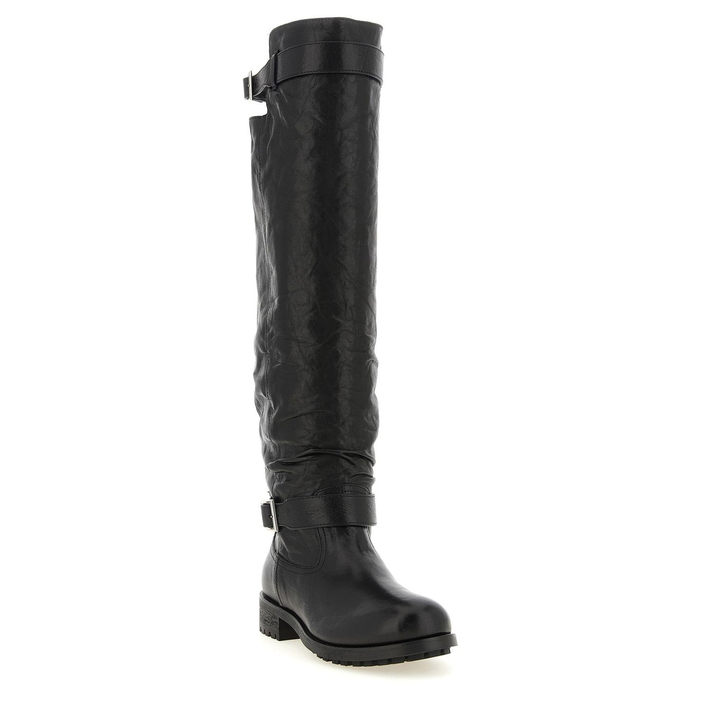 Jimmy Choo Black Leather Over The Knee