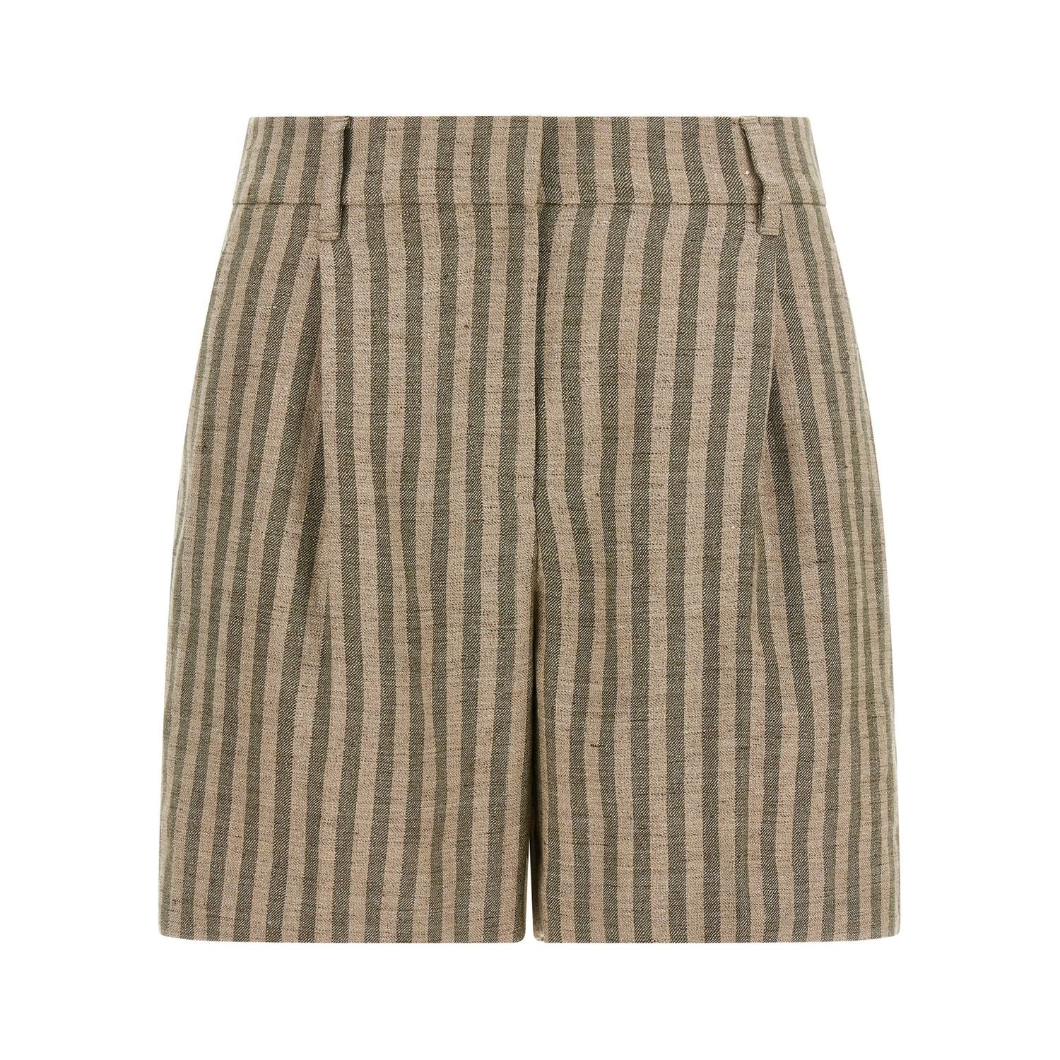 Brunello Cucinelli Bicolor Linen Bermuda Shorts
