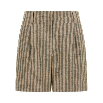 Brunello Cucinelli Bicolor Linen Bermuda Shorts