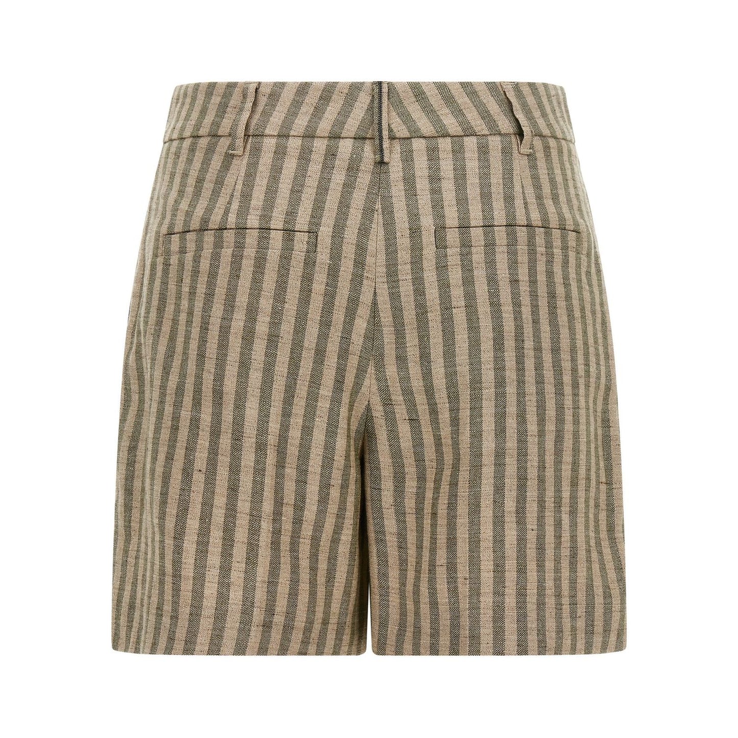 Brunello Cucinelli Bicolor Linen Bermuda Shorts