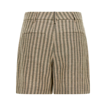 Brunello Cucinelli Bicolor Linen Bermuda Shorts