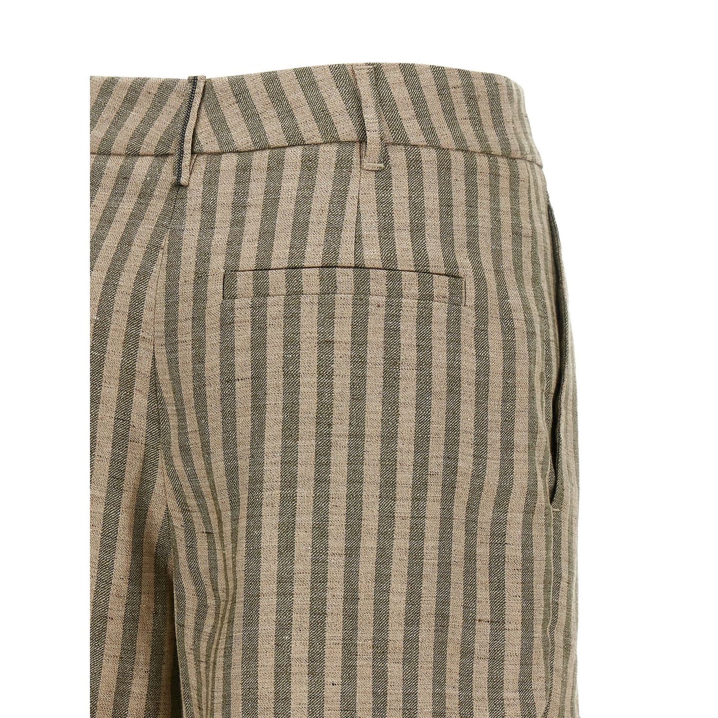 Brunello Cucinelli Bicolor Linen Bermuda Shorts