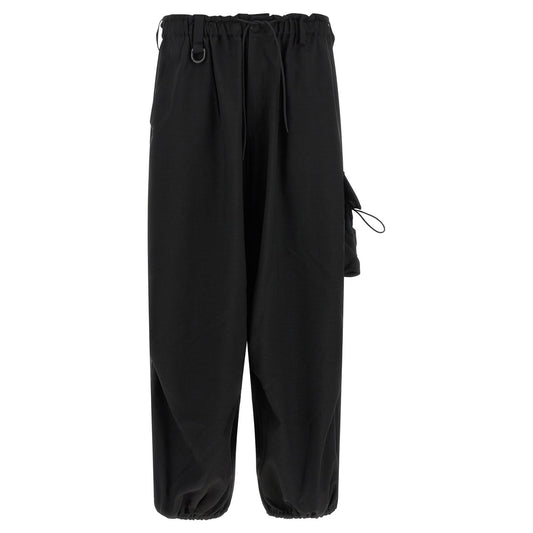 Y-3 Black Polyester Cargo Pants