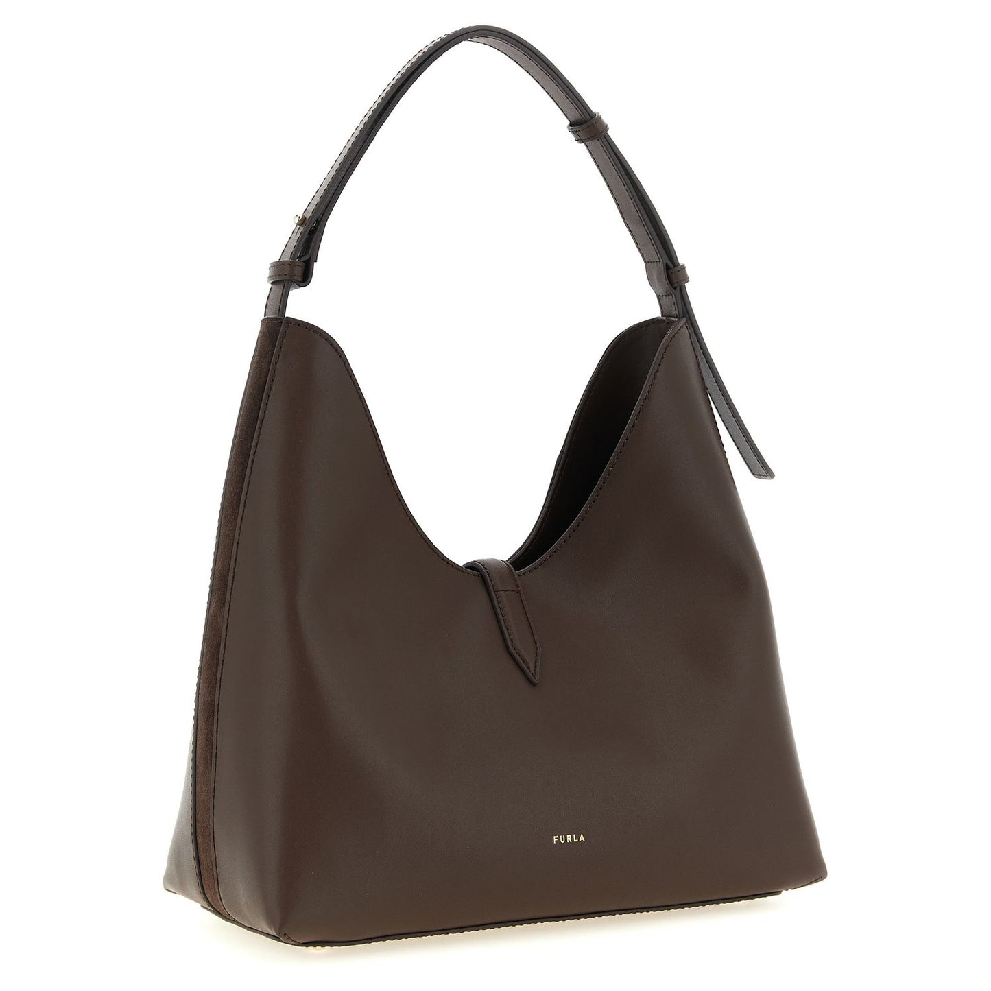 Furla Brown Calfskin Shoulder Bag