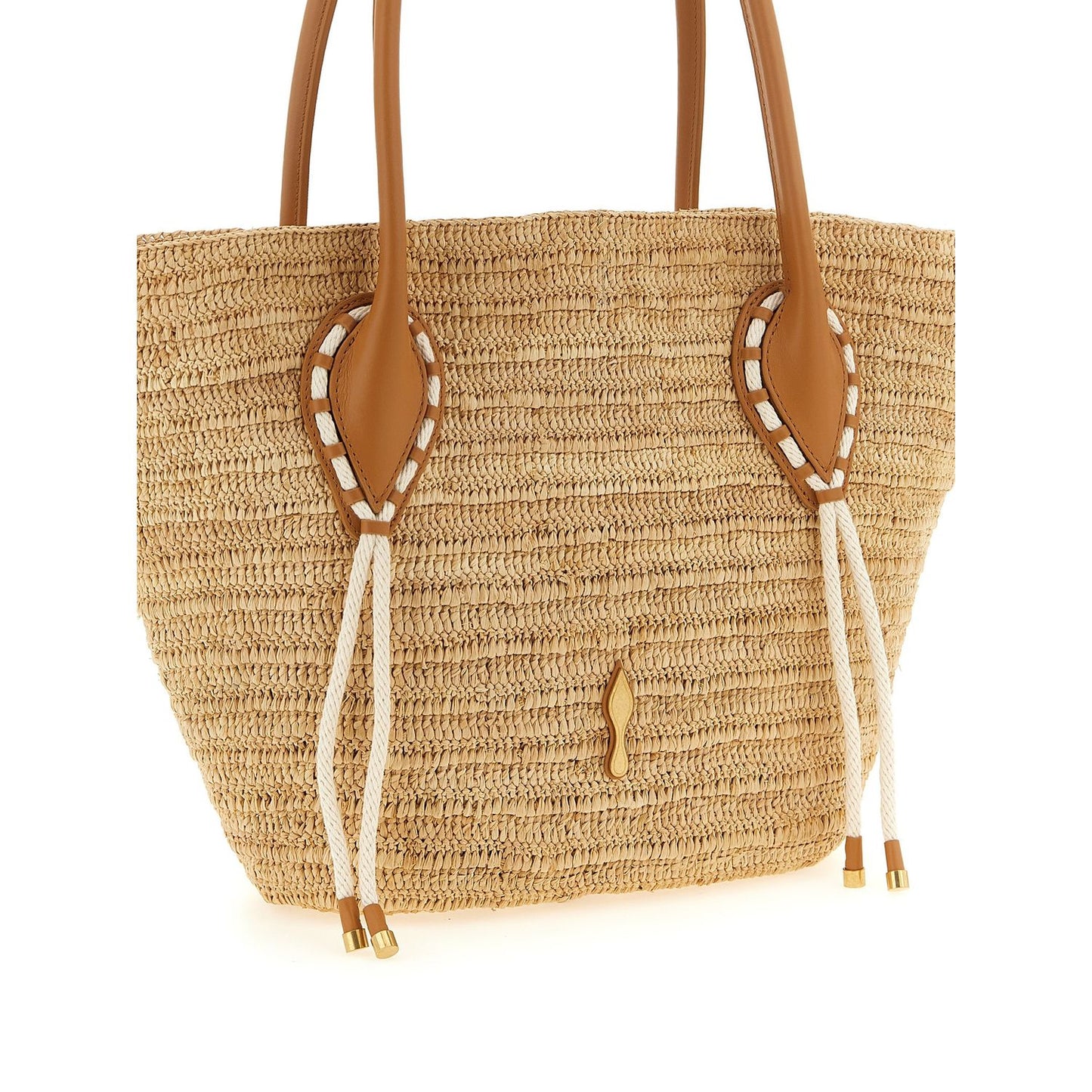 Christian Louboutin Beige Raffia Tote Bag