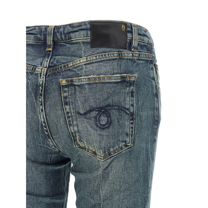 R13 Blue Cotton Flared Jeans