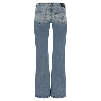 R13 Blue Cotton Flared Jeans