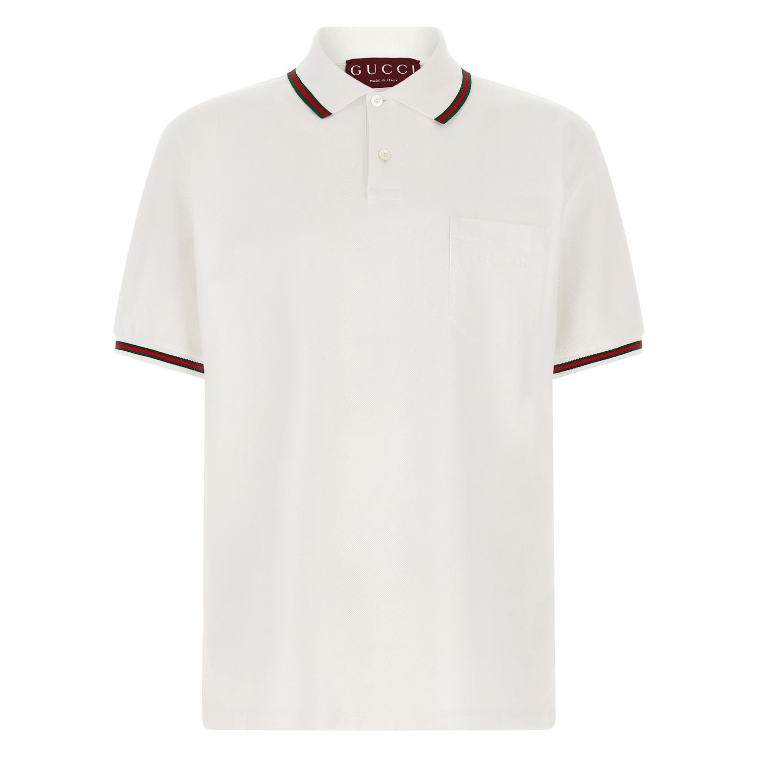 Gucci White Cotton Polo Shirt