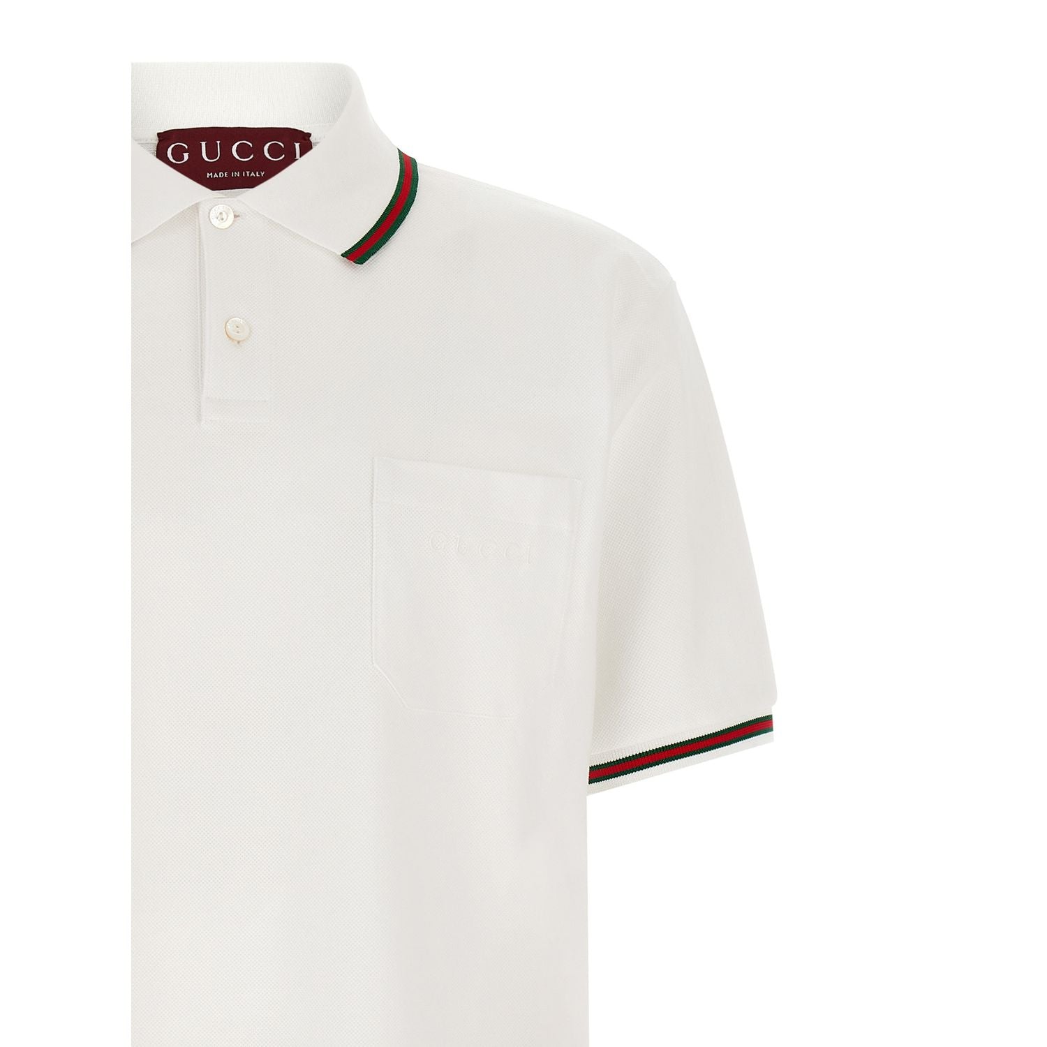 Gucci White Cotton Polo Shirt