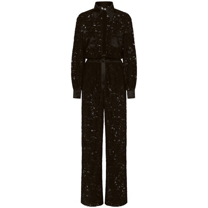 Dolce & Gabbana lace-trim long-sleeve jumpsuit Jumpsuits