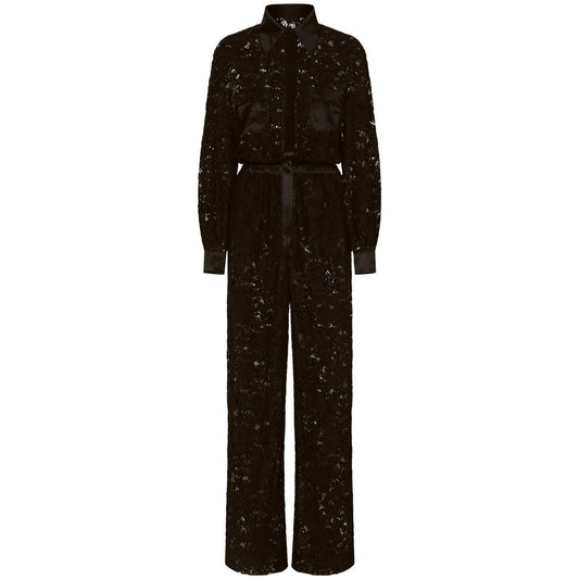 Dolce & Gabbana lace-trim long-sleeve jumpsuit Jumpsuits