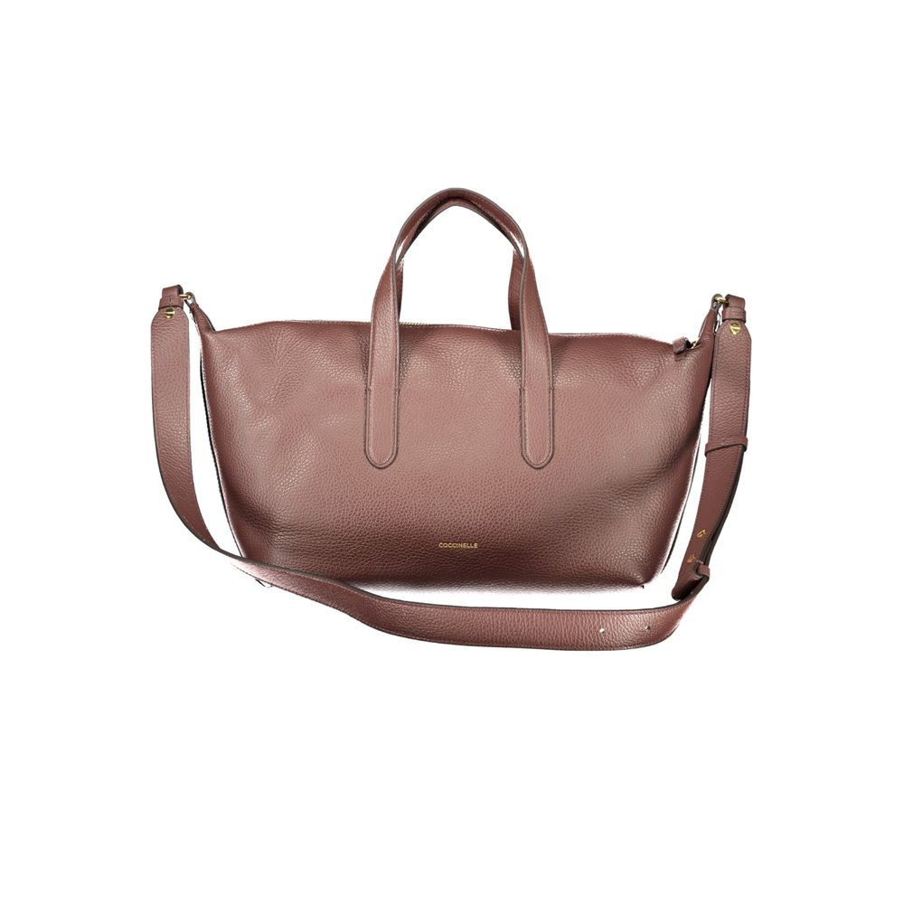 Coccinelle Brown Leather Womens Bag with Handles and Shoulder Strap