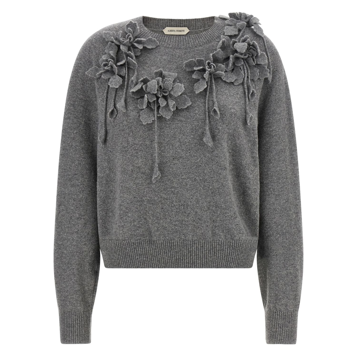 Alberta Ferretti Gray Virgin Wool Cardigan