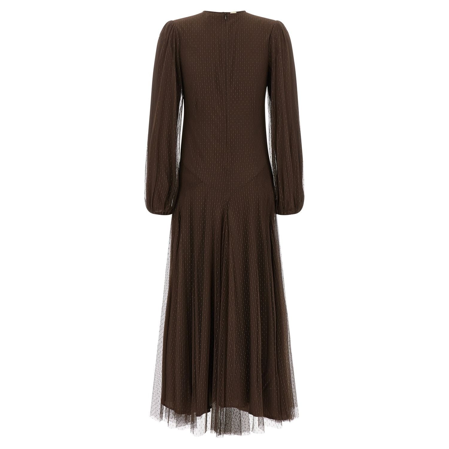 Twinset Brown Polyester Long Dress