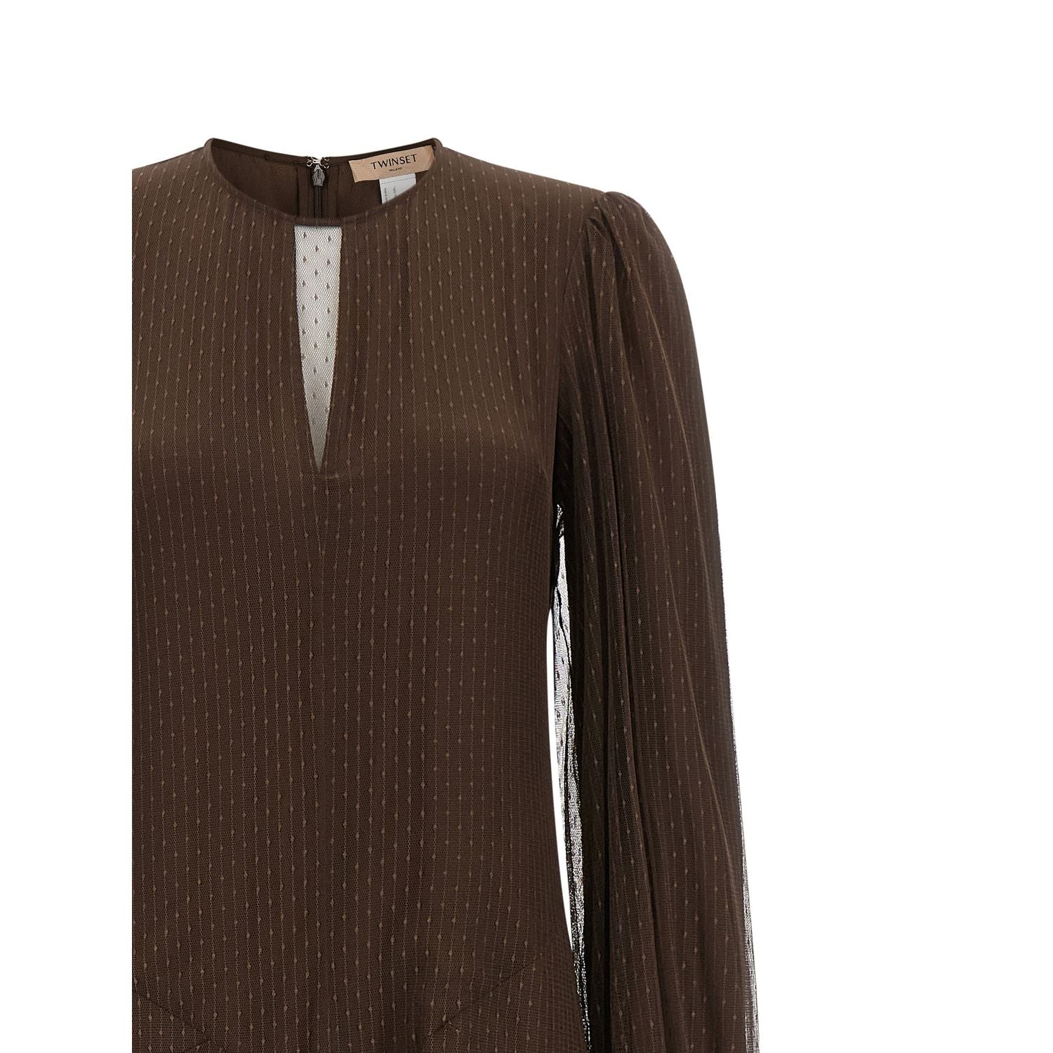 Twinset Brown Polyester Long Dress