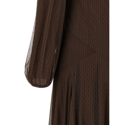 Twinset Brown Polyester Long Dress