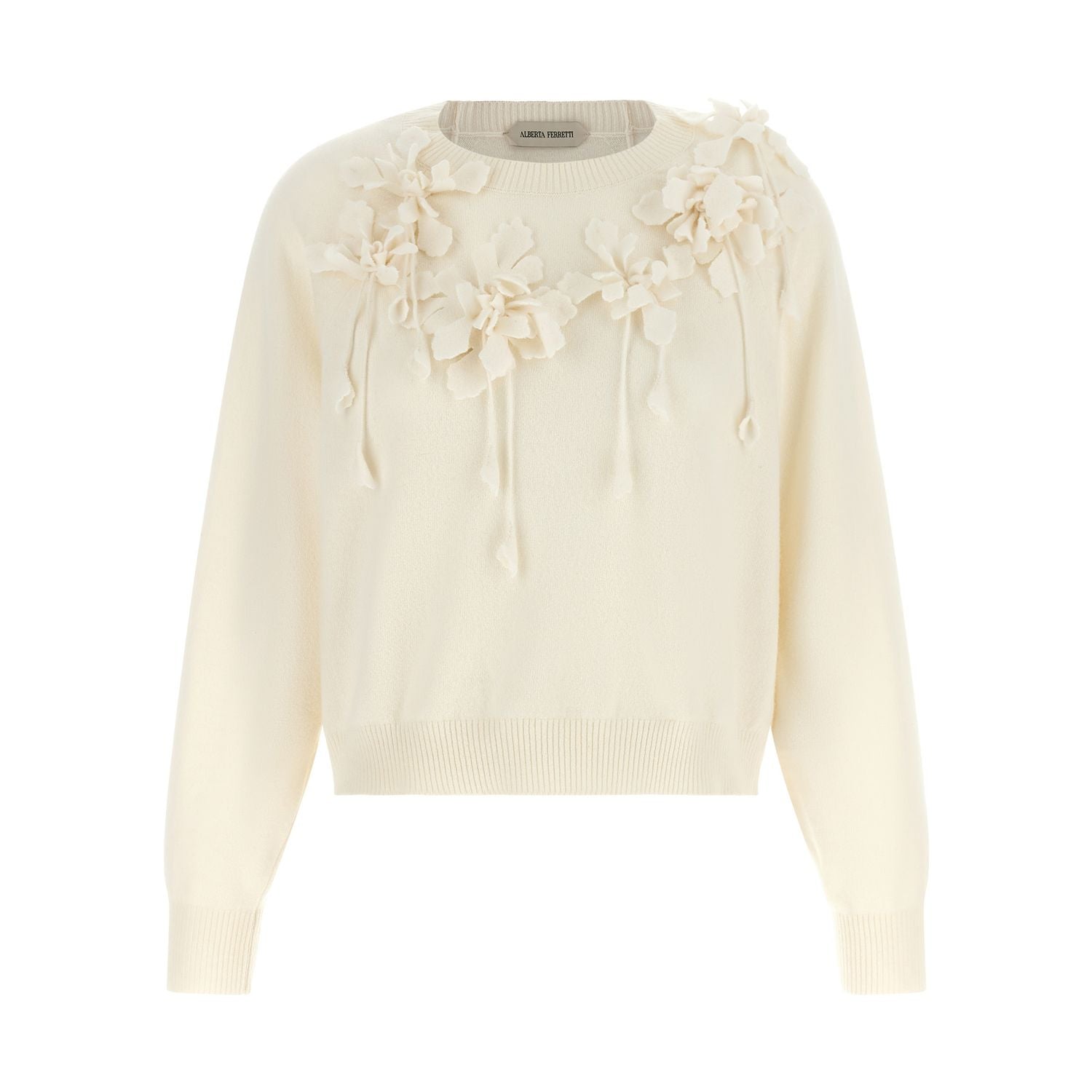 Alberta Ferretti White Virgin Wool Cardigan