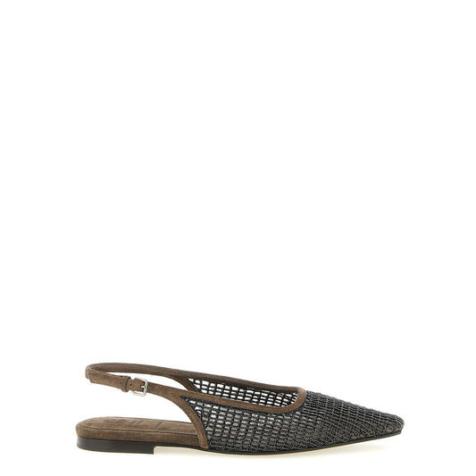 Brunello Cucinelli Brown Calfskin Ballet Flats