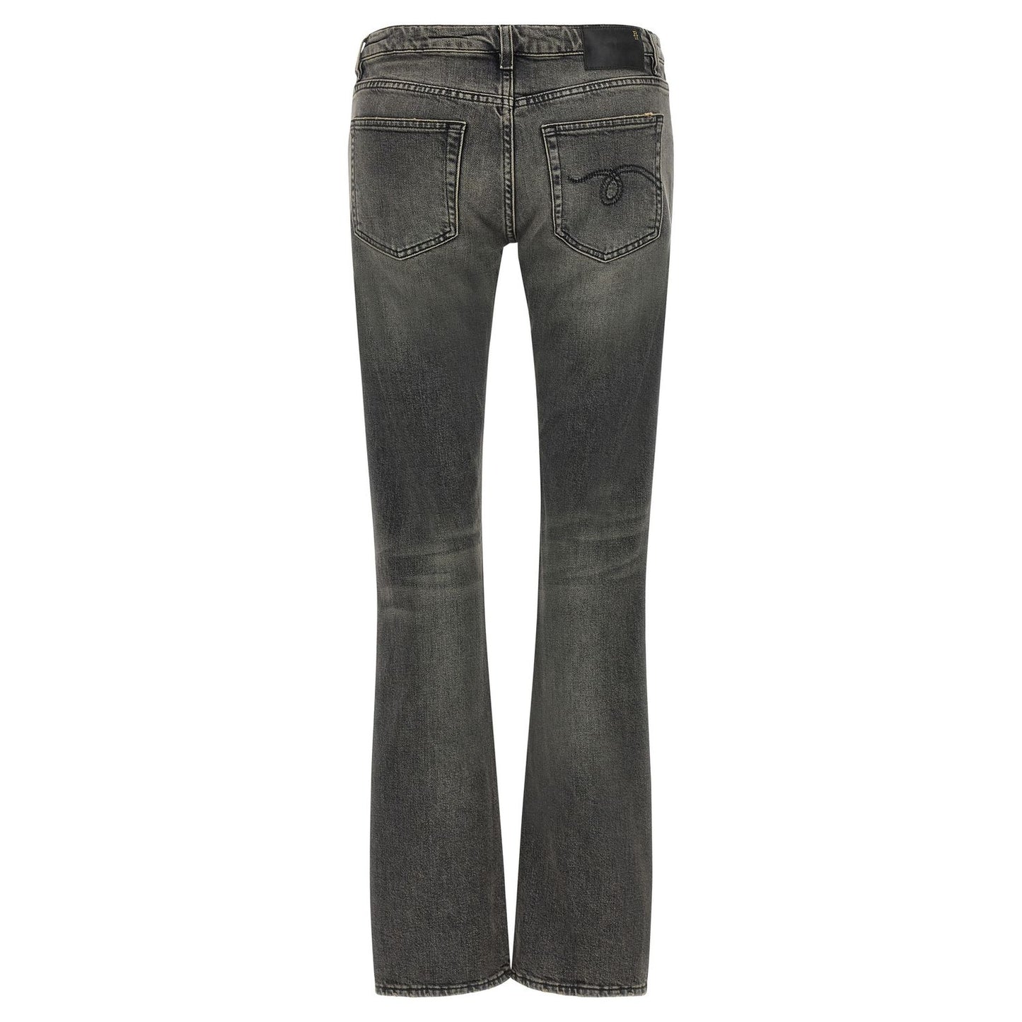 R13 Black Cotton Bootcut Jeans