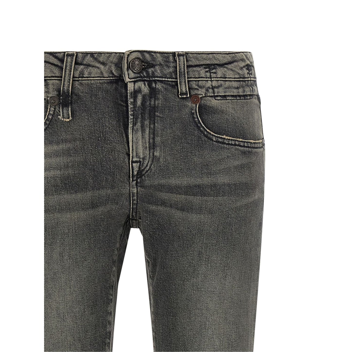 R13 Black Cotton Bootcut Jeans