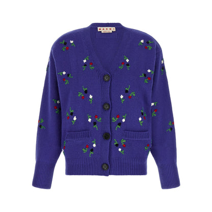 Marni Blue Virgin Wool Cardigan