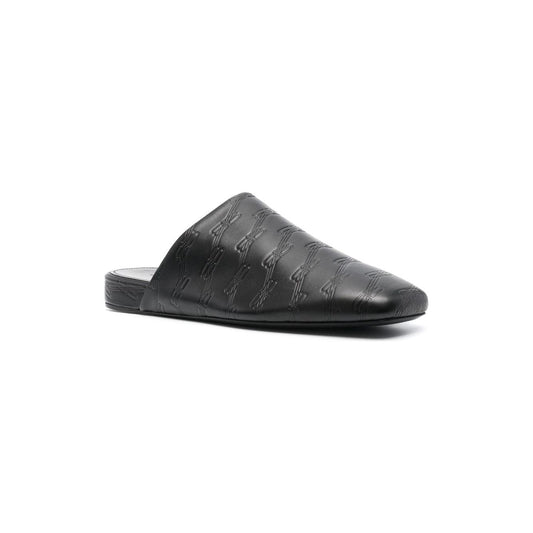 Balenciaga debossed-logo leather mules Sandals Balenciaga Dark Slate Gray