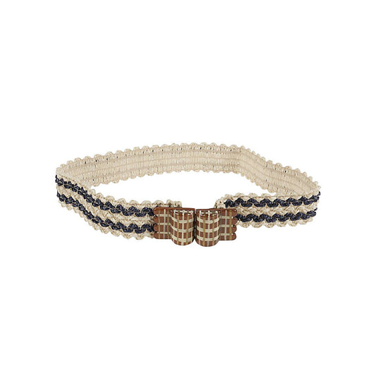 Exquisite J Striped raffia belt Belts