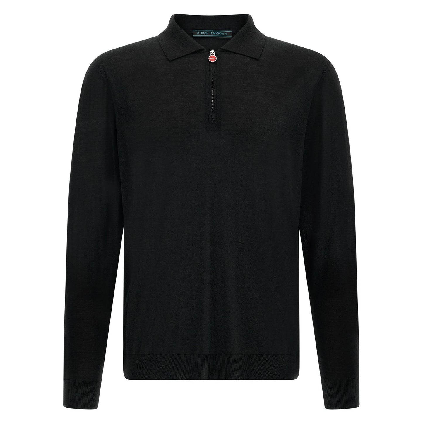Kiton Black Wool Polo Shirt