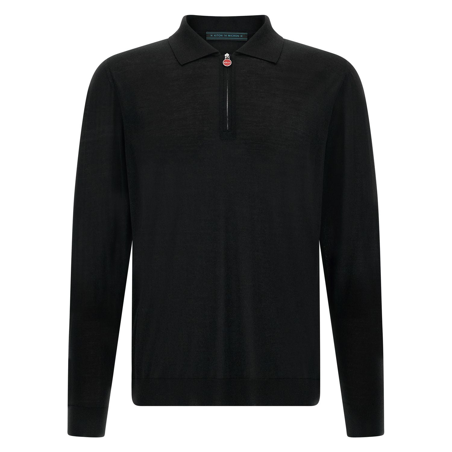 Kiton Black Wool Polo Shirt