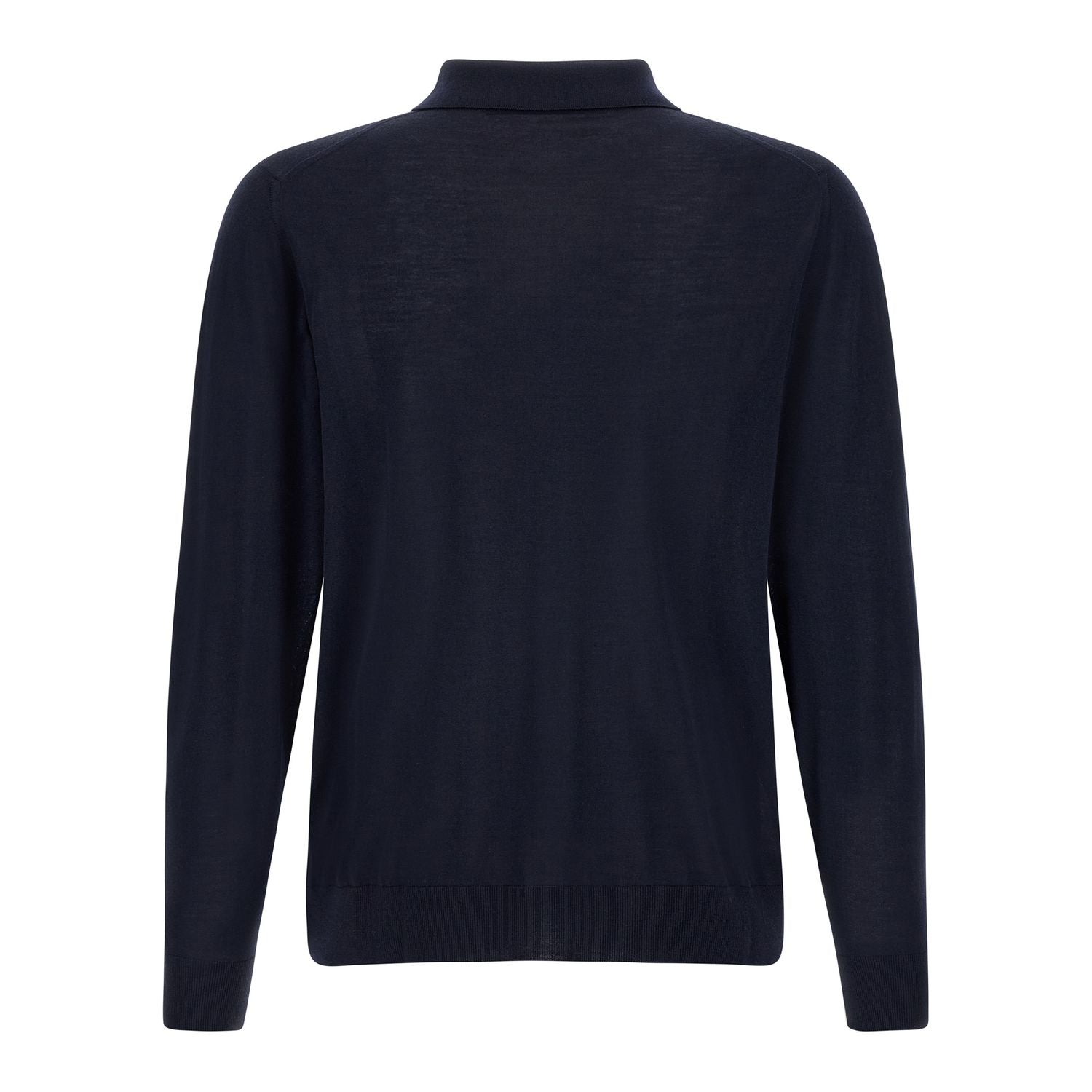 Kiton Blue Wool Polo Shirt