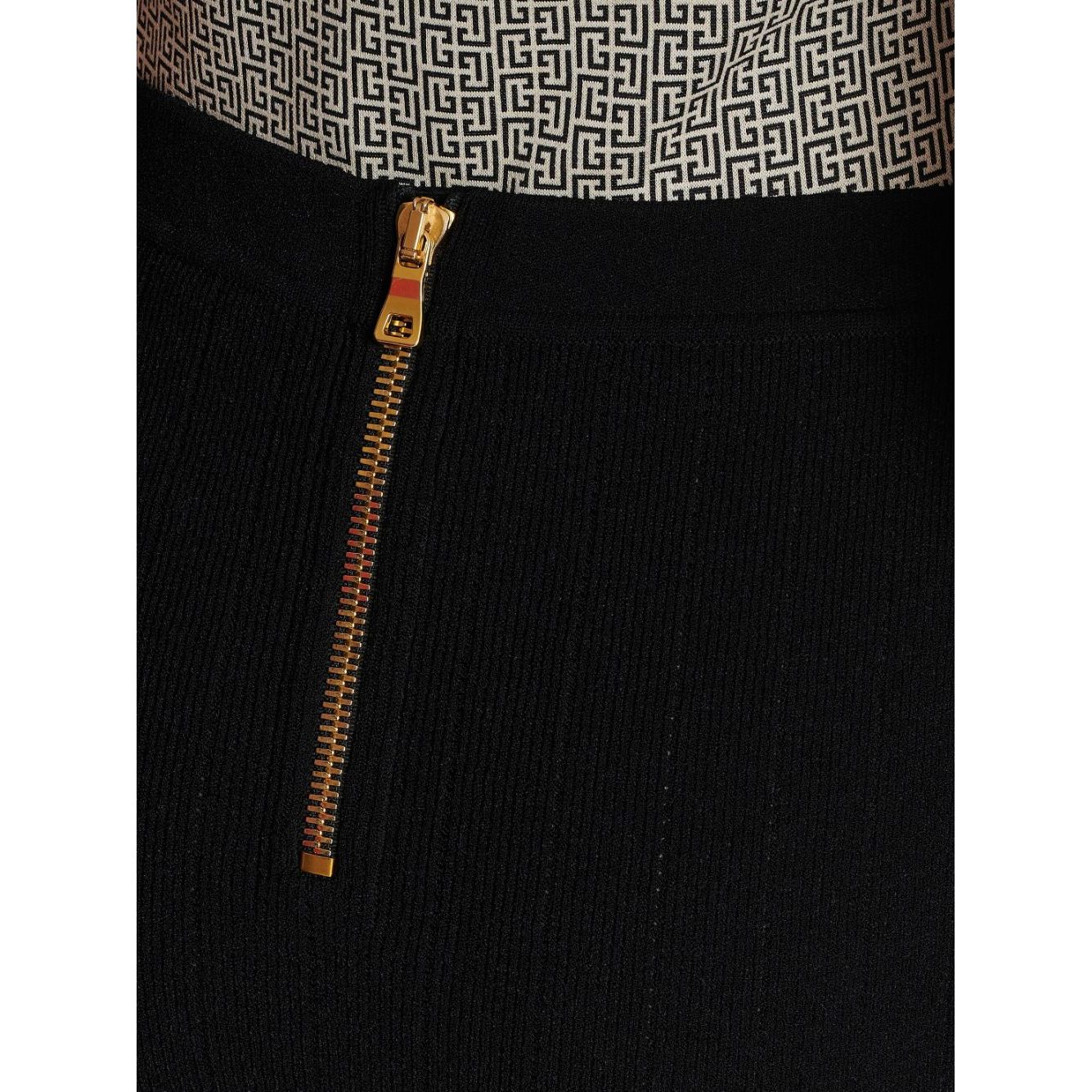 Balmain Button-detail knitted miniskirt Skirts