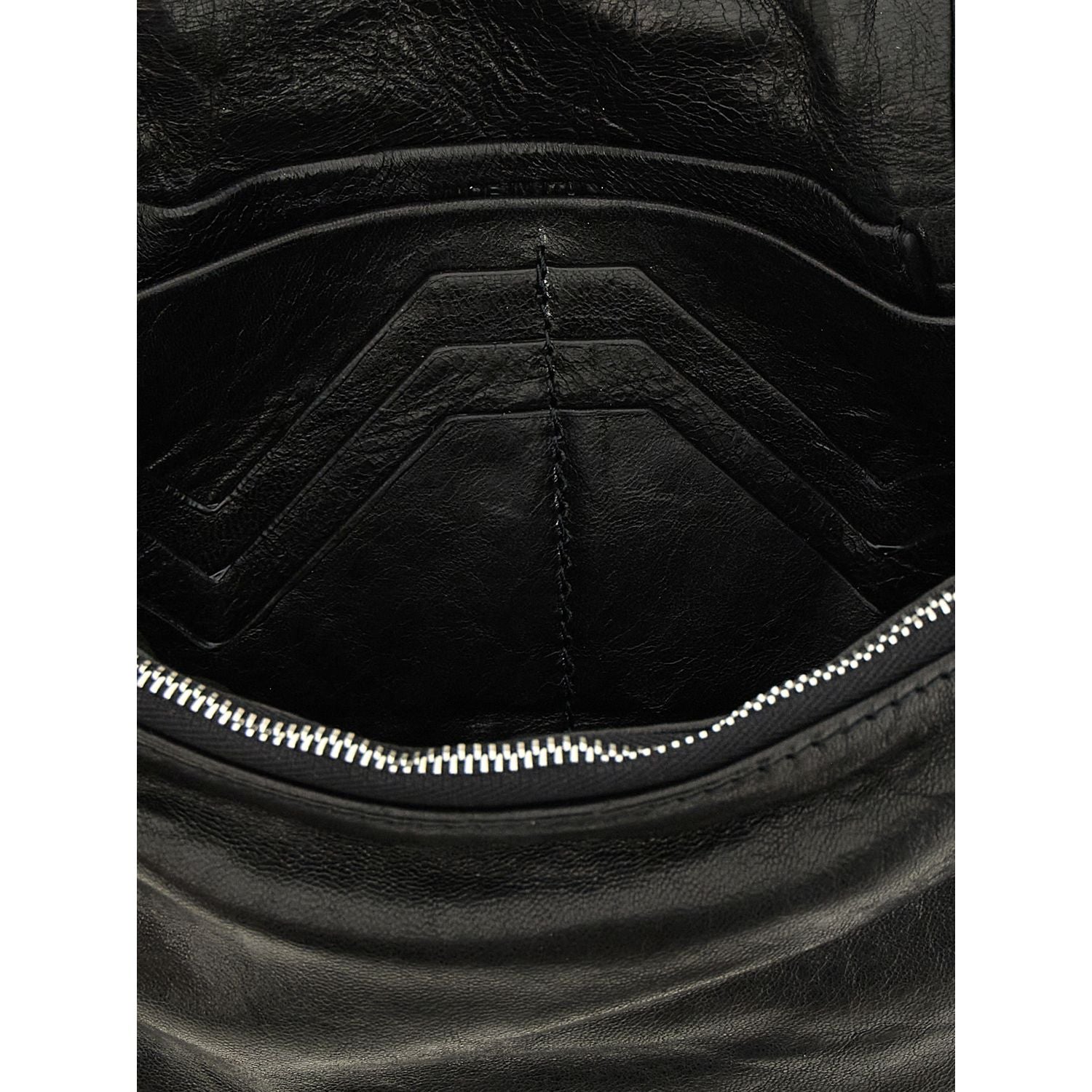 Rick Owens Black Lamb Leather Clutch Bag