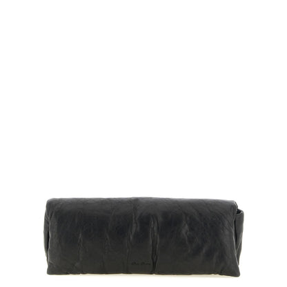 Rick Owens Black Lamb Leather Clutch Bag