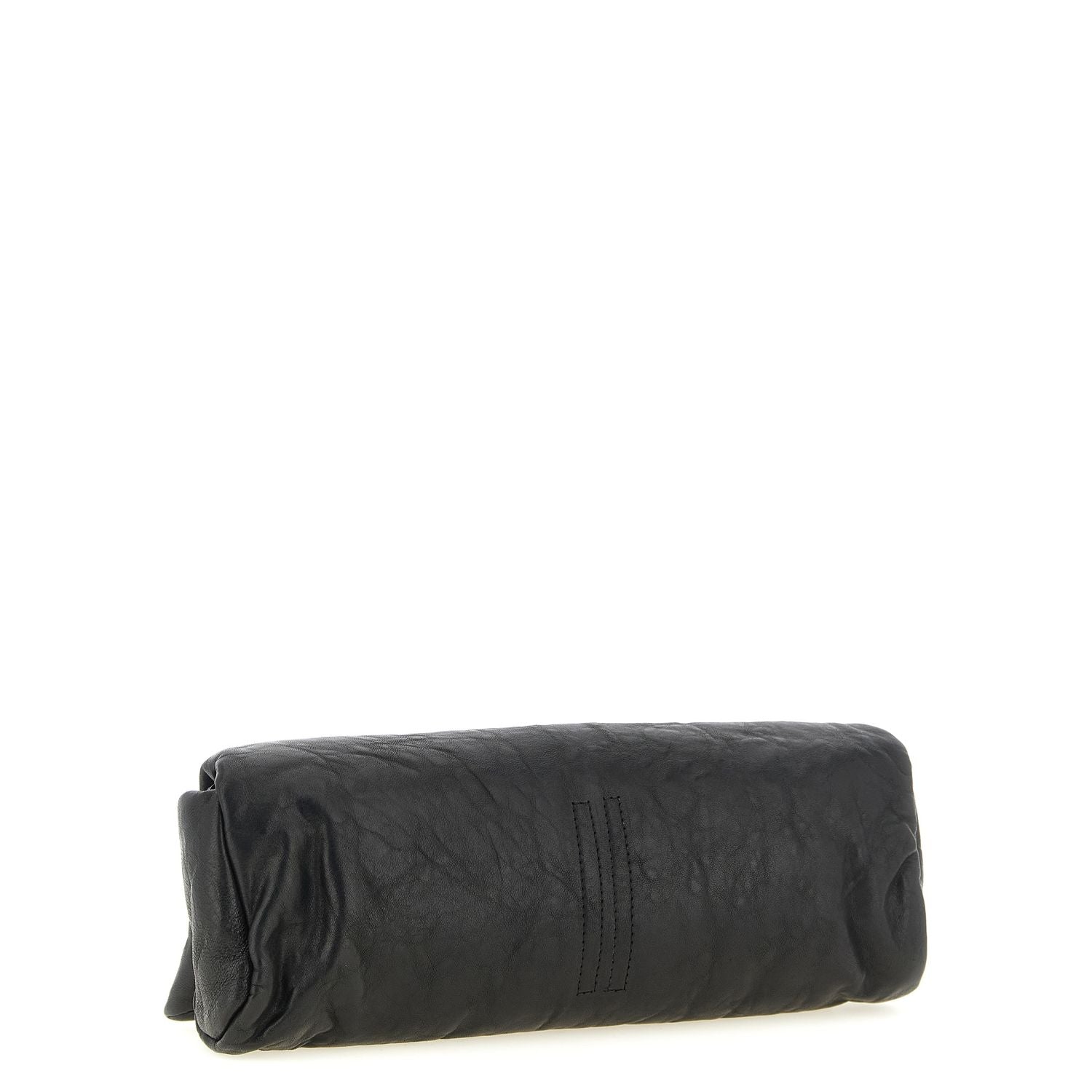 Rick Owens Black Lamb Leather Clutch Bag