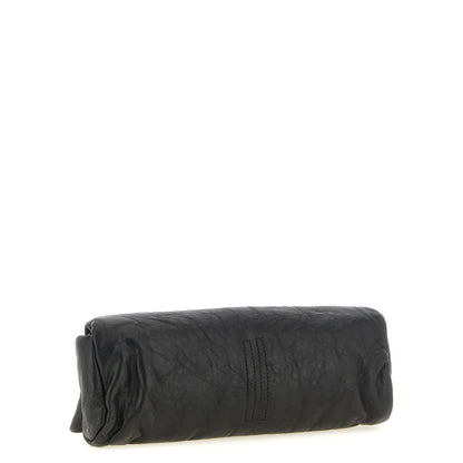 Rick Owens Black Lamb Leather Clutch Bag