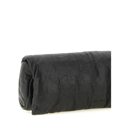 Rick Owens Black Lamb Leather Clutch Bag