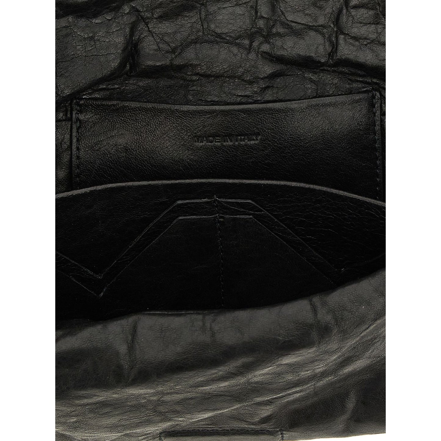 Rick Owens Black Lamb Leather Clutch Bag
